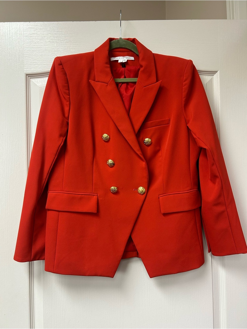 Veronica Beard Red Double-Breasted Blazer